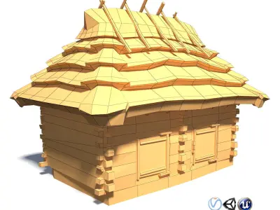 Pigsty Building - Slav Architecture Low-poly 3D model