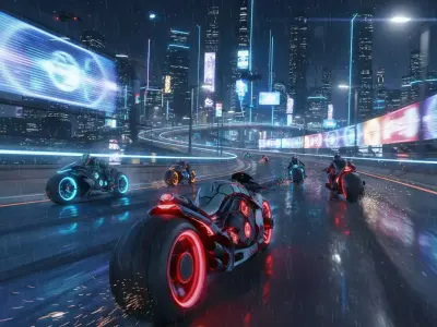 Crimson Flux Cyberbike Low-poly 3D model