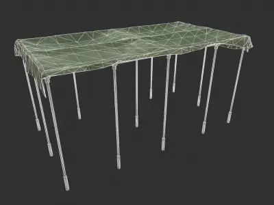Canopy table with cloth Low-poly 3D model