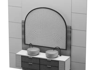 Bathrooms in light colors 3D model