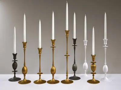 Biedermeier Candlesticks 3D model