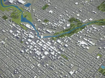 Sioux Falls  Low-poly 3D model