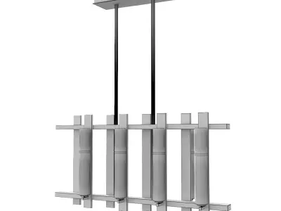 Chandelier LOUIS-LONG by RV Astley Nickel 3D model