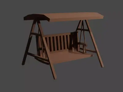 Low-poly swing chair Free low-poly 3D model