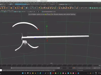 DOUBLE SIDE AXE Low-poly 3D model