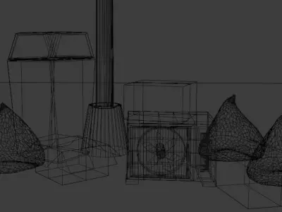 Urban city trash asset pack low poly Low-poly 3D model