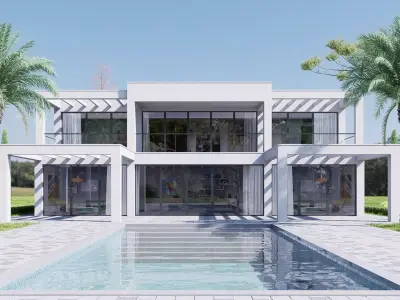 villa Low-poly 3D model