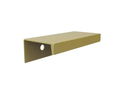 Gold Slim D-Shaped Kitchen Furniture Handle Free 3D model