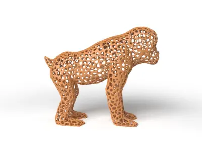 Monkey Voronoi Low-poly 3D model