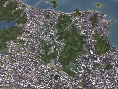 Zhuhai - 3D City Model Low-poly 3D model
