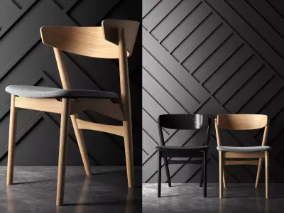 No two chairs side 3D model
