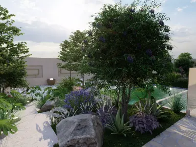 landscape Design 01 - SKP and LUMION  3D model