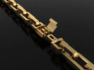 HERMES STYLE LINK TENNIS BRACELET NECKLACE 3D print model