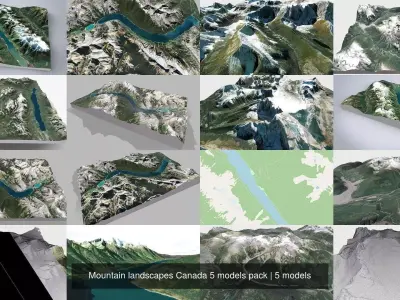 Mountain landscapes Canada 5 models pack