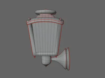 Vintage Wall Lamp Low-poly 3D model