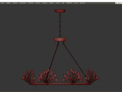  Zinnia Crystal Chandelier Low-poly 3D model