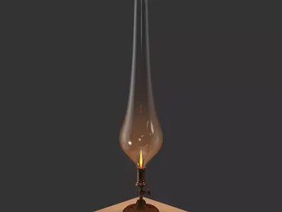 Victorian Gas lamp Low-poly 3D model