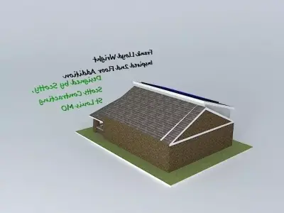 Frank Lloyd Wright Inspired 2nd Floor Room Additon Free 3D model