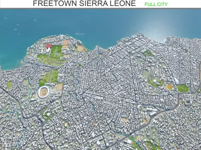 Freetown Sierra Leone 20km Low-poly 3D model