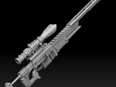Sci-fi sniper rifle 3d print 3D print model
