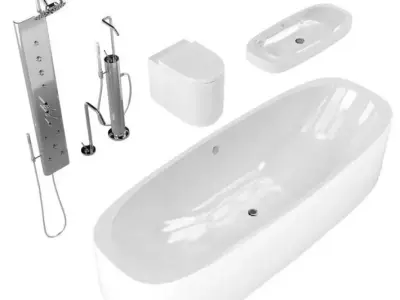 Bathroom Fixture Set 3D model
