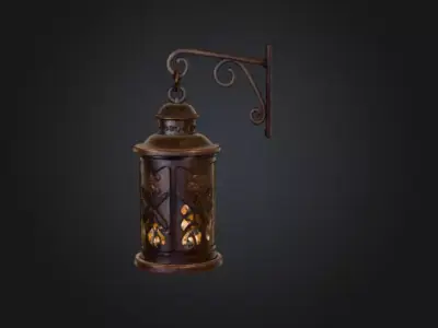Antique Lantern Glow Low-poly 3D model