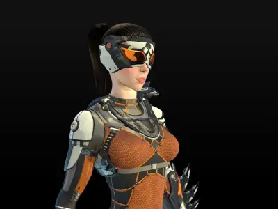 Sci Fi Girl Low-poly 3D model