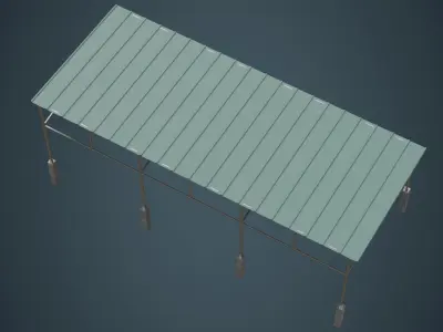 Warehouse Structure 1A Low-poly 3D model