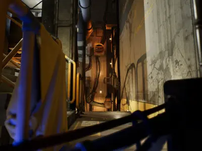 Industrial Kitbash and Coal Mine Set Low-poly 3D model