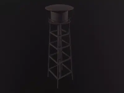 Water Tower 3D Model Low-poly 3D model buy