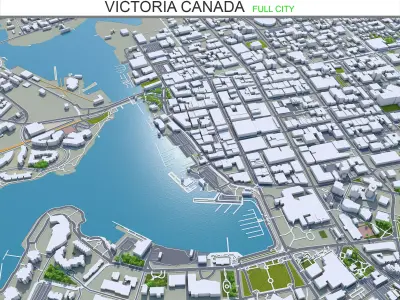 Victoria Canada 30km Low-poly 3D model