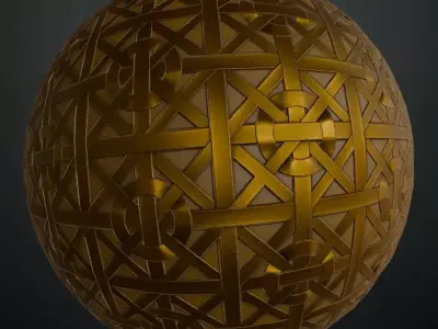 Luxury Gold Woven Geometric Pattern PBR Texture