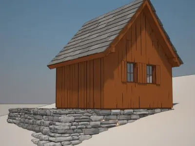 Cartoon Cottage 3D model purchase