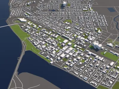 Pierre South Dakota USA 50x50km 3D model