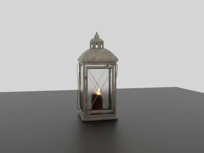 Old Lantern with Candle 3D Model 3D model