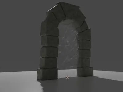 Ancient Stone Arch with Magic Portal Free 3D model