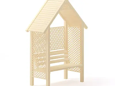 Bower with Bench 3D Model 3D model