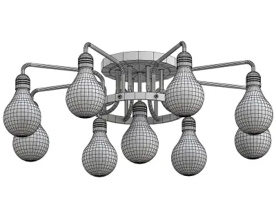 alonzo-3983-9c nine light ceiling fixture gold 3D model