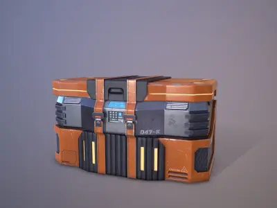 Sci-Fi Crate Low-poly 3D model 5