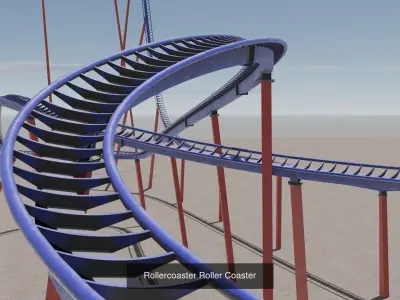 8 Roller Coaster  3D Model Pack