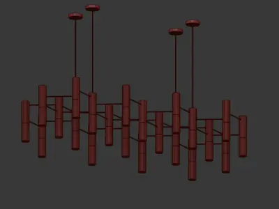 Linear Suspension Chandelier Collection 3D model