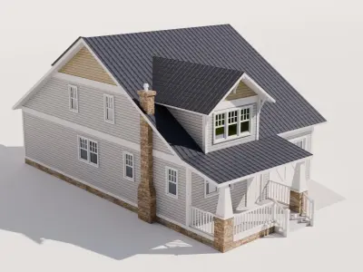 Craftsman Style House Model 2 Low-poly 3D model