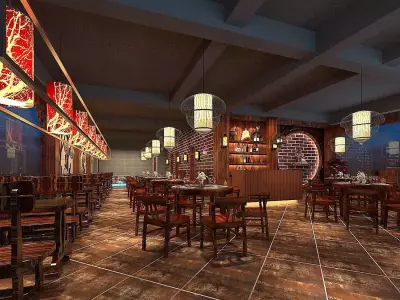 Business Restaurant - Coffee - Banquet  140 3D model