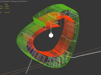 Creative book shelf with lamp Free 3D model
