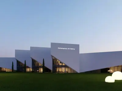 Art gallery Low-poly 3D model