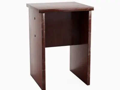 Wooden Stool 03 Low-poly 3D model