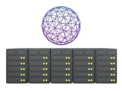 Huge Server Computing Icon v1 004 Low-poly 3D model