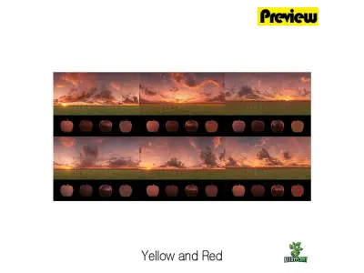 Realistic HDRI 24pcs 12k Beautiful Sunset Low-poly 3D model