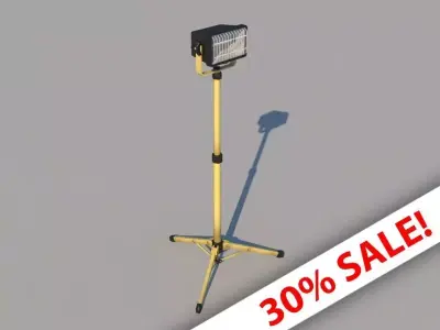 Static Halogen Work Light Low-poly 3D model