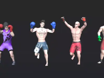 Boxing Animations Low-poly 3D model